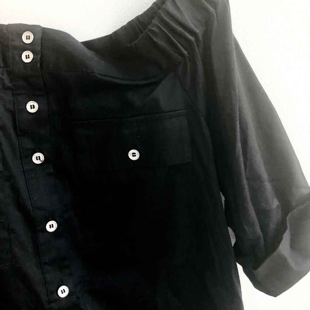 MICHAEL KORS Off the Shoulder Shirt Black XS - Picture 3 of 6